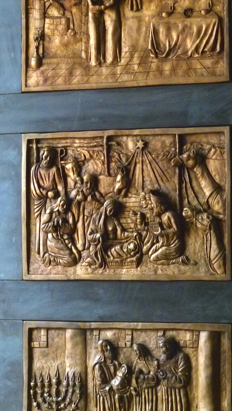 Bronze relief sculpted door panels, Sacred Heart Cathedral Kericho, Florence Wangui