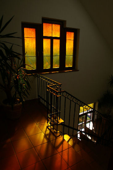 Sunshine — amber and gold flashed glass
