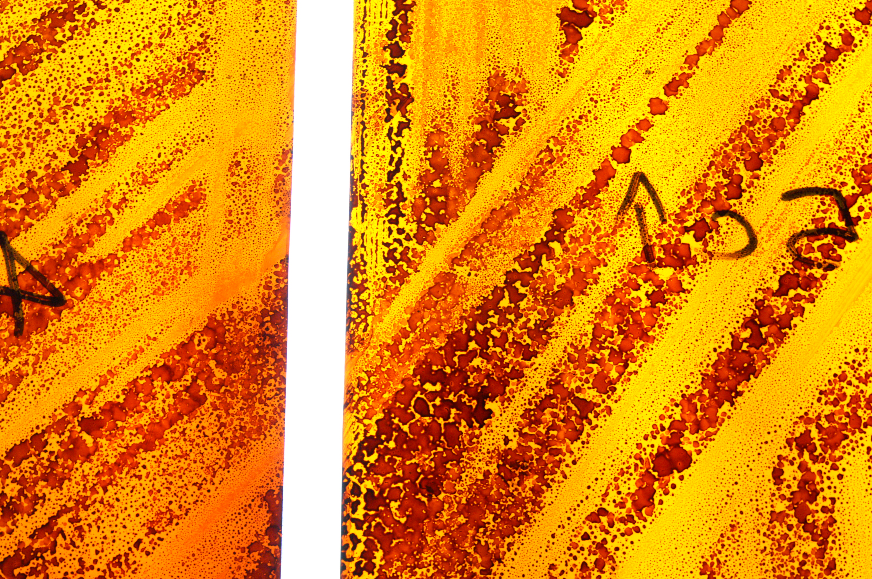 Air window — large arched cobalt blue, two vertical presences