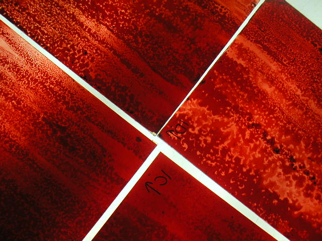 Fire window — detail of vertical striations