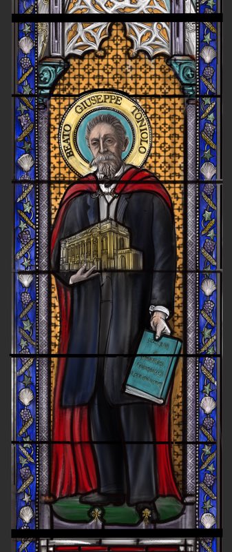 Beato Giuseppe Toniolo — full lancet design, Baptistry of Pisa